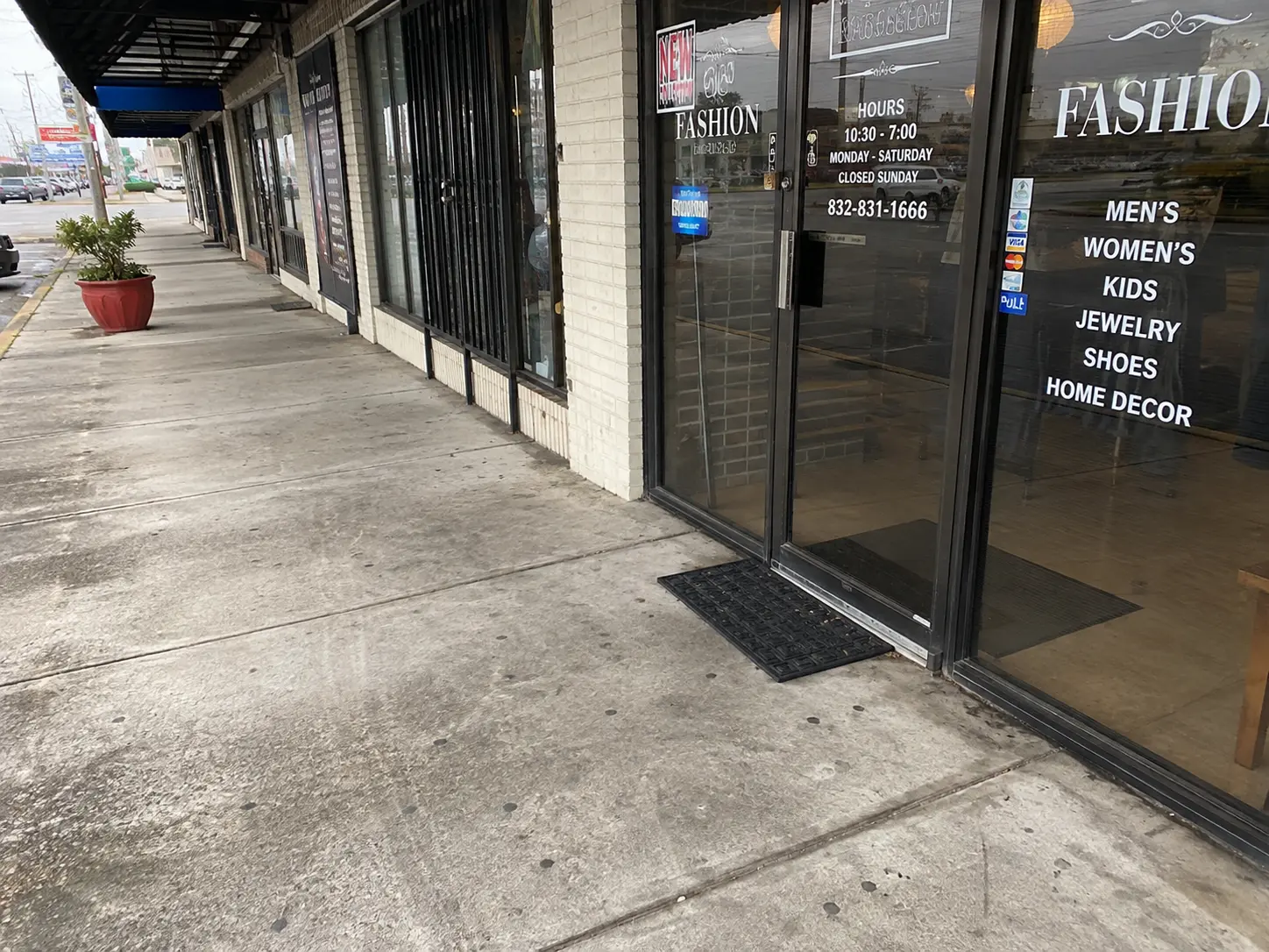 Before commercial sidewalk and walkway cleaning on a commercial property