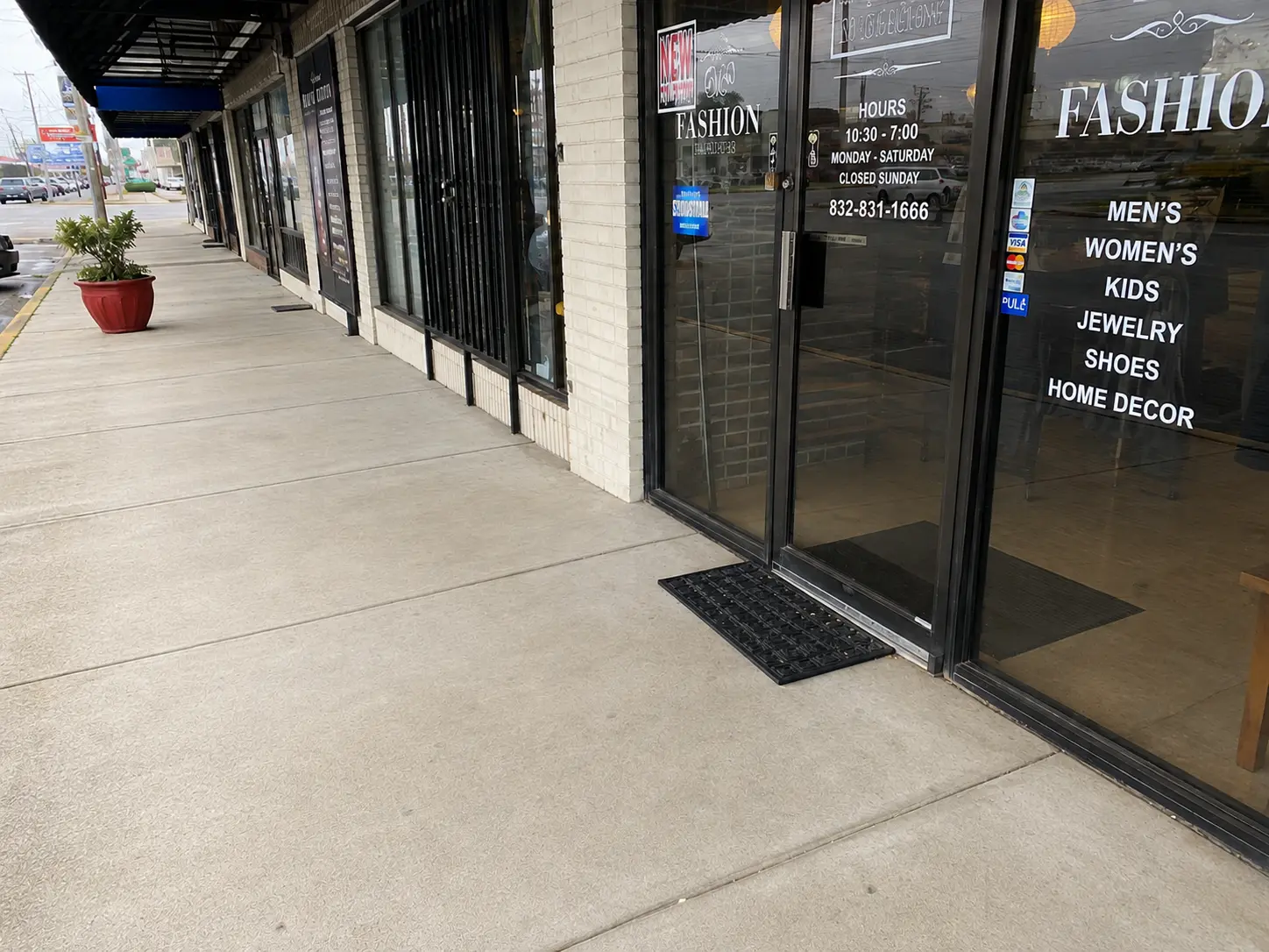 After commercial sidewalk and walkway cleaning on a commercial property